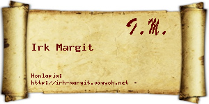 Irk Margit névjegykártya